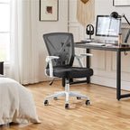 Chaise de bureau en maille avec accoudoirs relevables