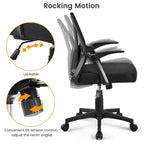 Chaise de bureau en maille avec accoudoirs relevables