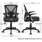 Chaise de bureau en maille avec accoudoirs relevables