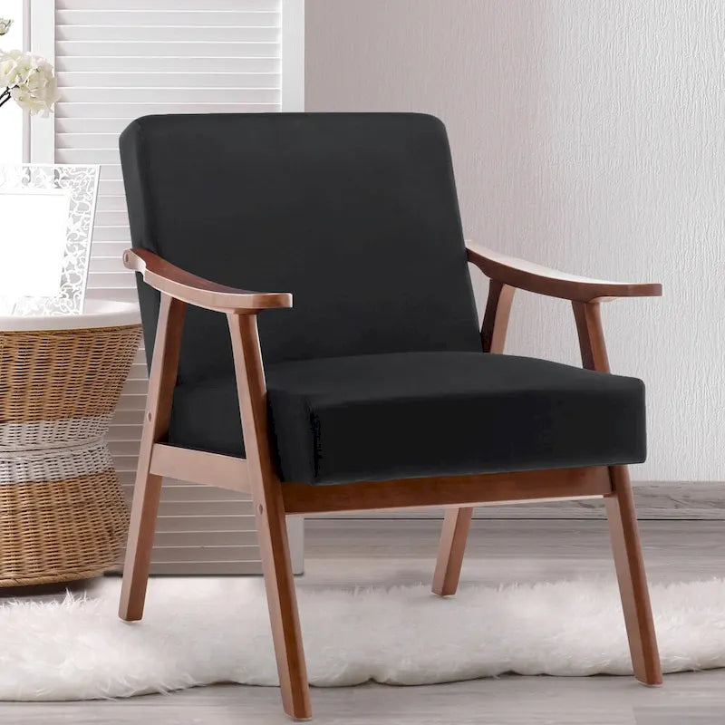 Chaise moderne du milieu du siècle avec cadre en bois massif