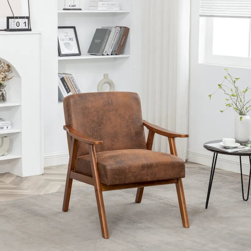 Chaise moderne du milieu du siècle avec cadre en bois massif