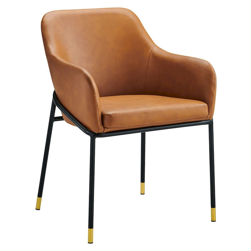 Fauteuil de salle à manger en cuir vegan – Style rétro moderne