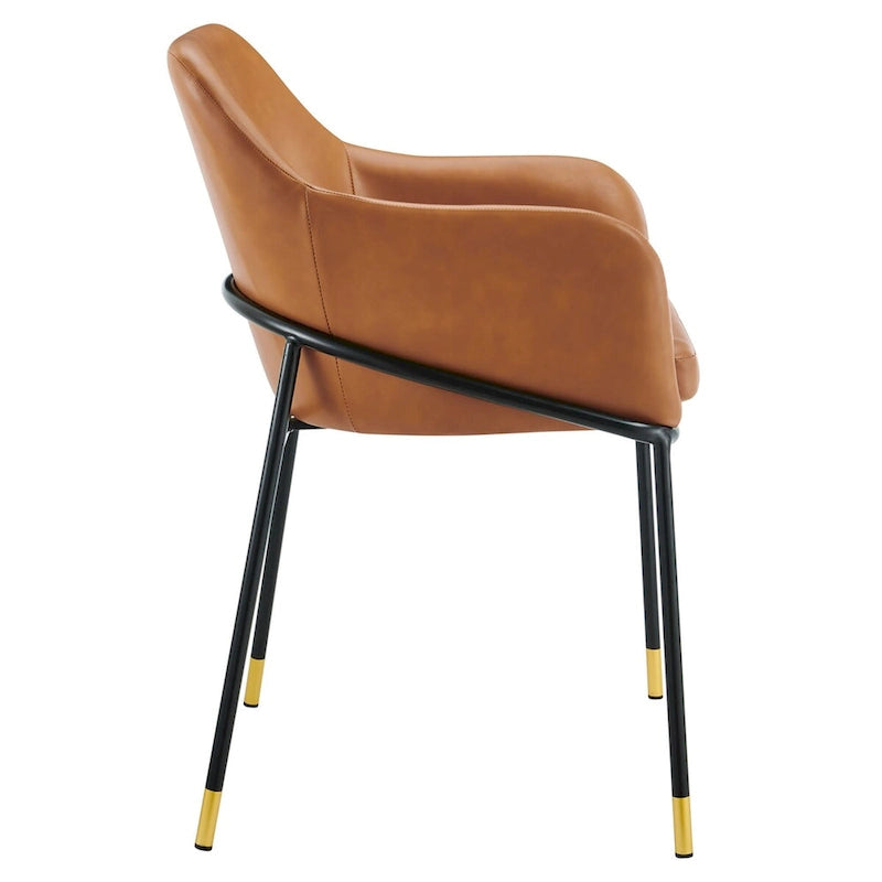 Fauteuil de salle à manger en cuir vegan – Style rétro moderne