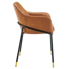 Fauteuil de salle à manger en cuir vegan – Style rétro moderne