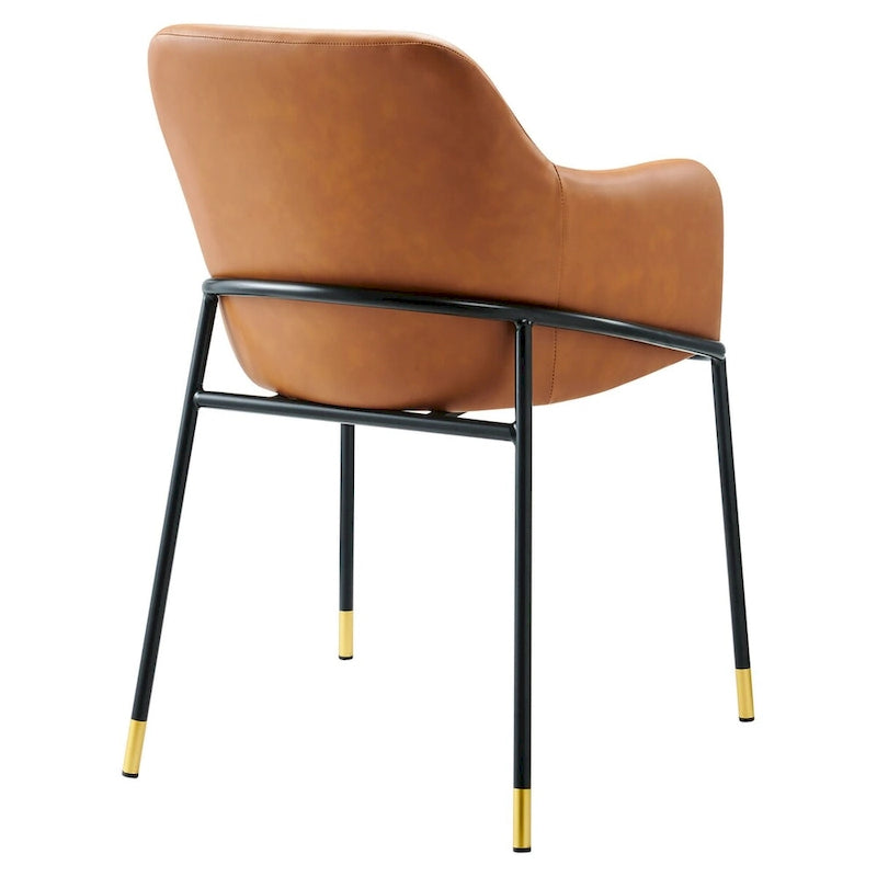Fauteuil de salle à manger en cuir vegan – Style rétro moderne
