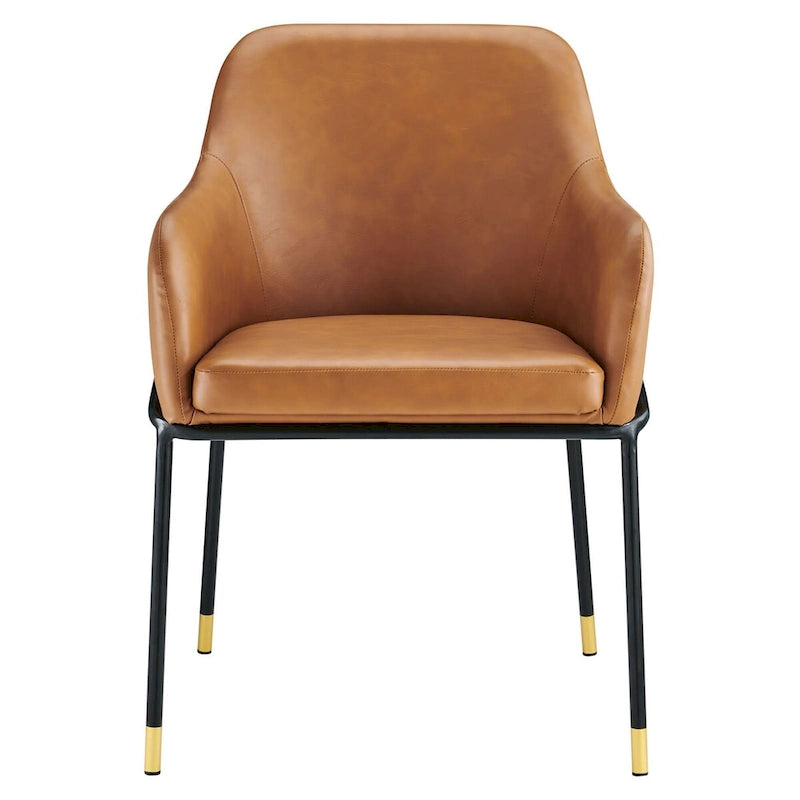 Fauteuil de salle à manger en cuir vegan – Style rétro moderne