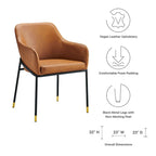 Fauteuil de salle à manger en cuir vegan – Style rétro moderne