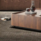 Table basse carrée en bois de style moderne du milieu du siècle avec tiroirs
