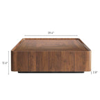 Table basse carrée en bois de style moderne du milieu du siècle avec tiroirs