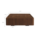Table basse carrée en bois de style moderne du milieu du siècle avec tiroirs