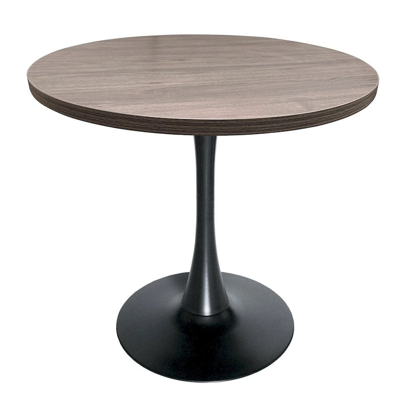 Table de salle à manger ronde de 36 po avec plateau en MDF et base en fer noir