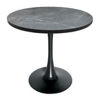 Table de salle à manger ronde de 36 po avec plateau en MDF et base en fer noir