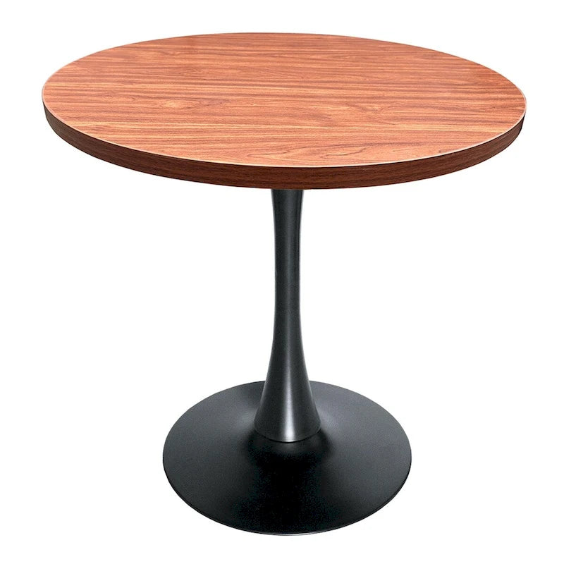 Table de salle à manger ronde de 36 po avec plateau en MDF et base en fer noir