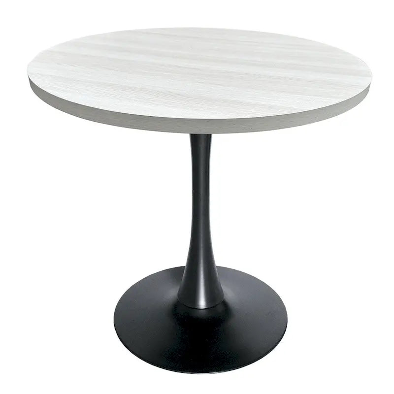 Table de salle à manger ronde de 36 po avec plateau en MDF et base en fer noir