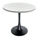 Table de salle à manger ronde de 36 po avec plateau en MDF et base en fer noir