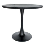 Table de salle à manger ronde de 36 po avec plateau en MDF et base en fer noir