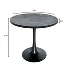 Table de salle à manger ronde de 36 po avec plateau en MDF et base en fer noir