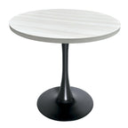 Table de salle à manger ronde de 36 po avec plateau en MDF et base en fer noir