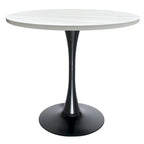 Table de salle à manger ronde de 36 po avec plateau en MDF et base en fer noir