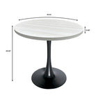 Table de salle à manger ronde de 36 po avec plateau en MDF et base en fer noir