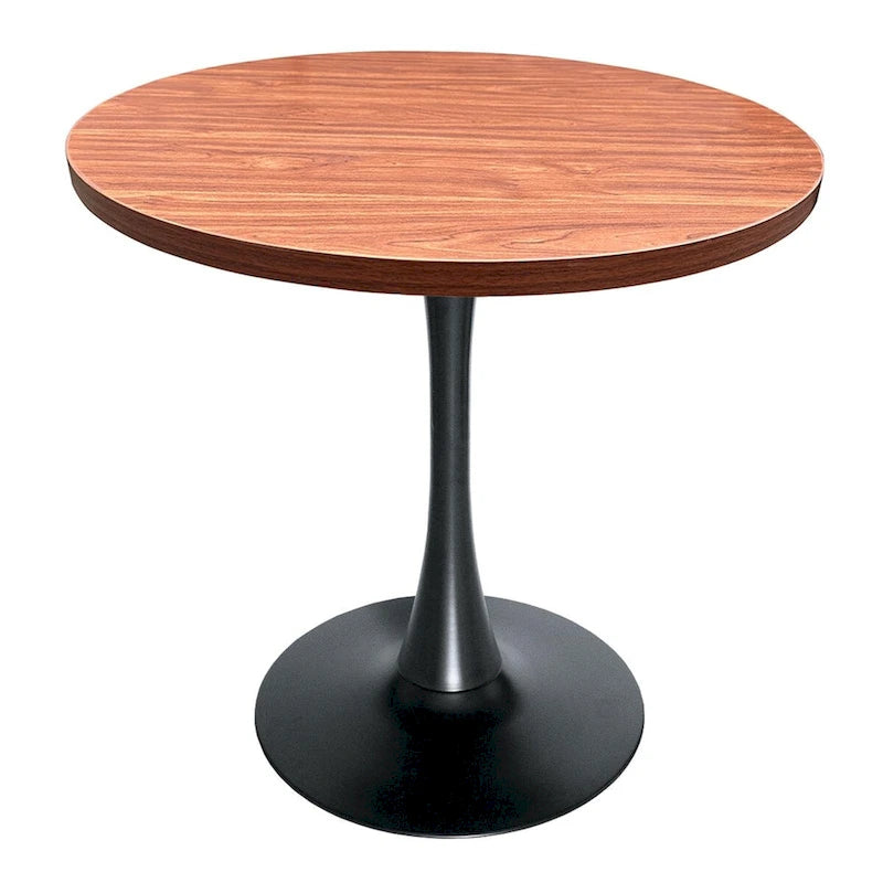 Table de salle à manger ronde de 36 po avec plateau en MDF et base en fer noir