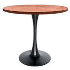 Table de salle à manger ronde de 36 po avec plateau en MDF et base en fer noir