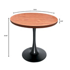 Table de salle à manger ronde de 36 po avec plateau en MDF et base en fer noir