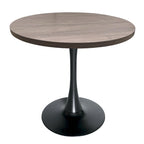 Table de salle à manger ronde de 36 po avec plateau en MDF et base en fer noir