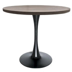 Table de salle à manger ronde de 36 po avec plateau en MDF et base en fer noir