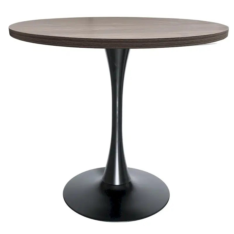 Table de salle à manger ronde de 36 po avec plateau en MDF et base en fer noir
