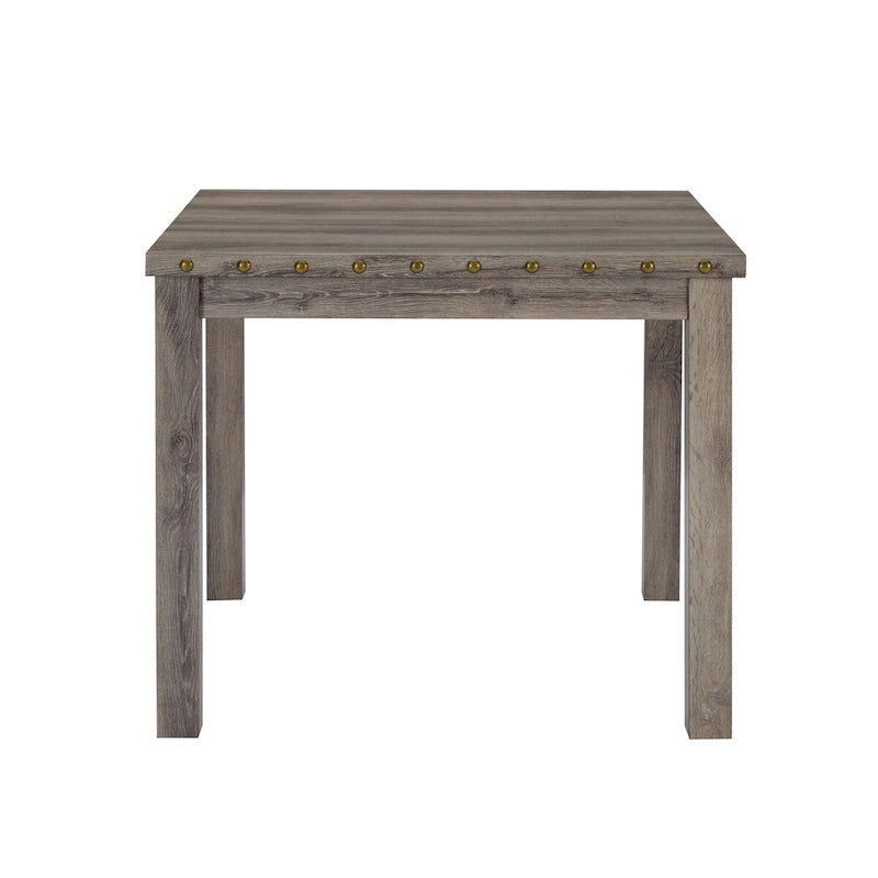 Table de bar carrée 5 pièces de style ferme avec 4 tabourets de comptoir rembourrés