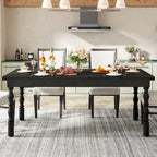 Table à manger rectangulaire en bois style campagnard de 62 pouces