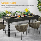 Table à manger rectangulaire en bois style campagnard de 62 pouces