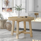 Table à manger ronde extensible en bois avec rallonge de 40 cm