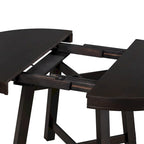 Table à manger ronde extensible en bois avec rallonge de 40 cm