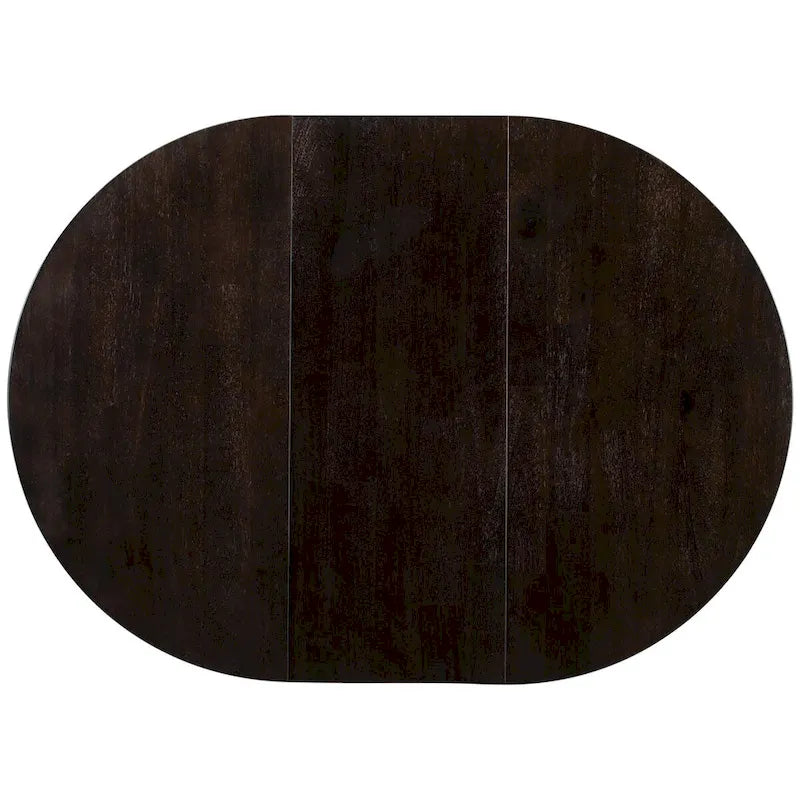 Table à manger ronde extensible en bois avec rallonge de 40 cm