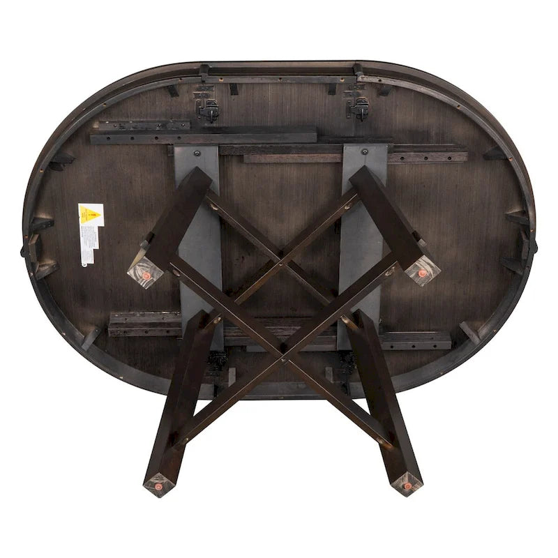 Table à manger ronde extensible en bois avec rallonge de 40 cm