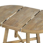 Table à manger ronde extensible en bois avec rallonge de 40 cm