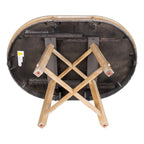 Table à manger ronde extensible en bois avec rallonge de 40 cm