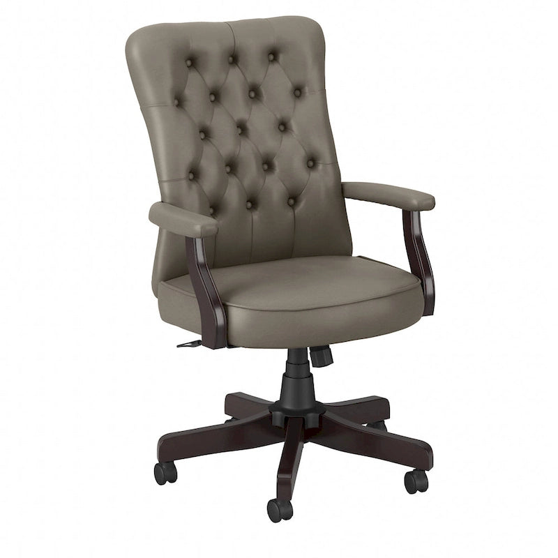 Chaise de bureau capitonnée à dossier haut avec accoudoirs