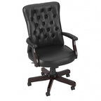 Chaise de bureau capitonnée à dossier haut avec accoudoirs