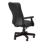 Chaise de bureau capitonnée à dossier haut avec accoudoirs
