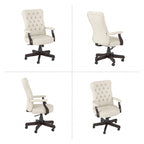 Chaise de bureau capitonnée à dossier haut avec accoudoirs