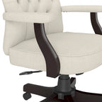 Chaise de bureau capitonnée à dossier haut avec accoudoirs